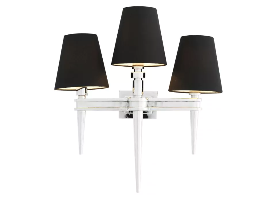 Wandlampe 'Waterloo' - Triple - Nickel