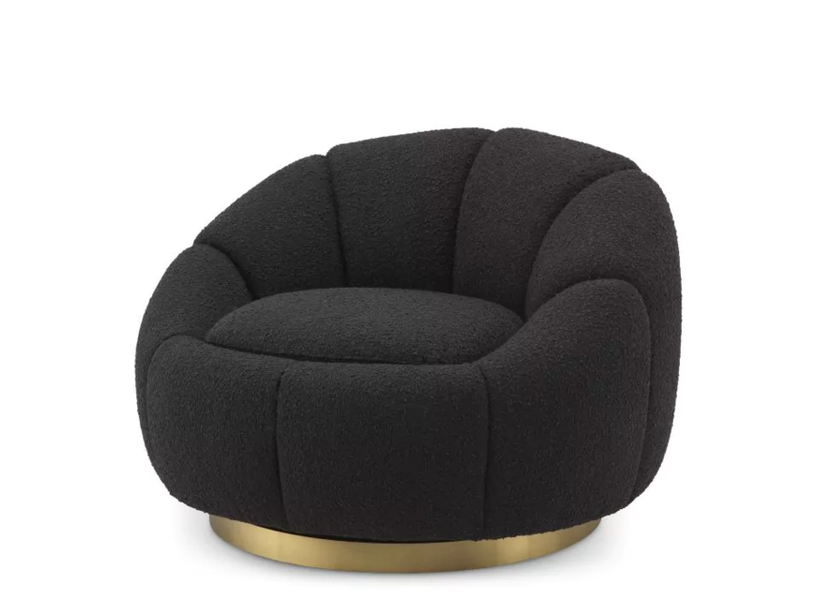 Chaise pivotante Inger - Bouclé Black