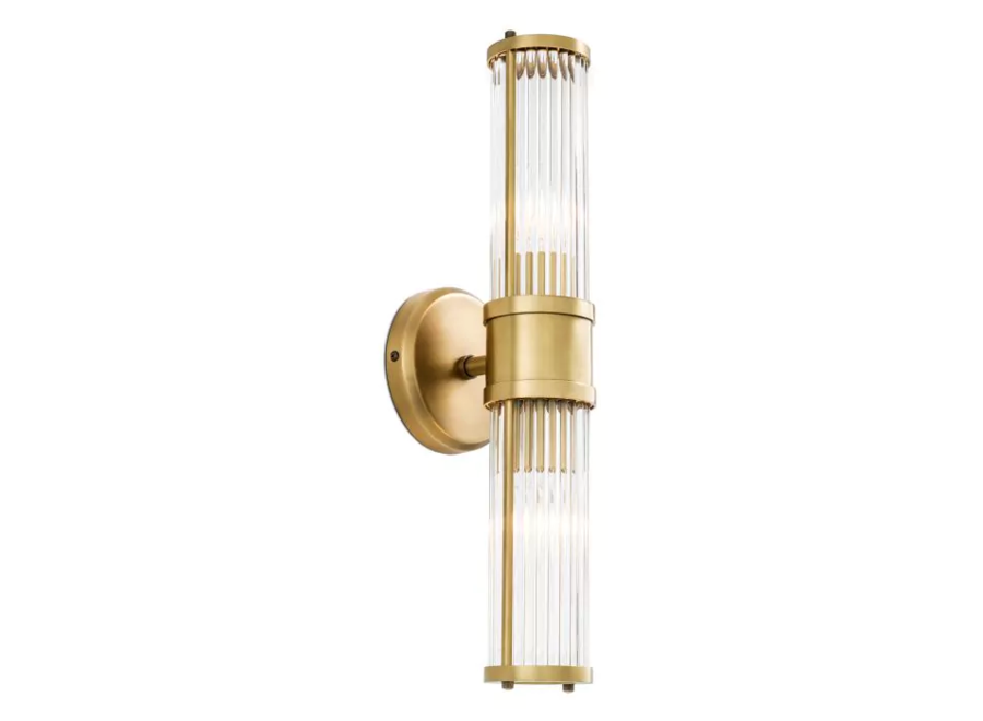 EICHHOLTZ Wall lamp Claridges - Brass - Double - Wilhelmina Designs