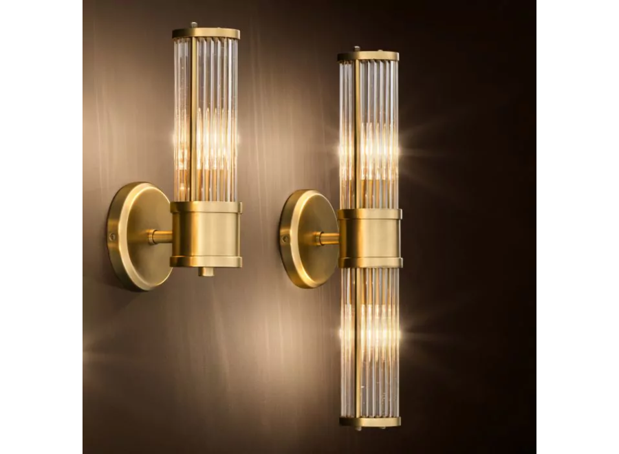 Lampe murale 'Claridges' - Double - Brass