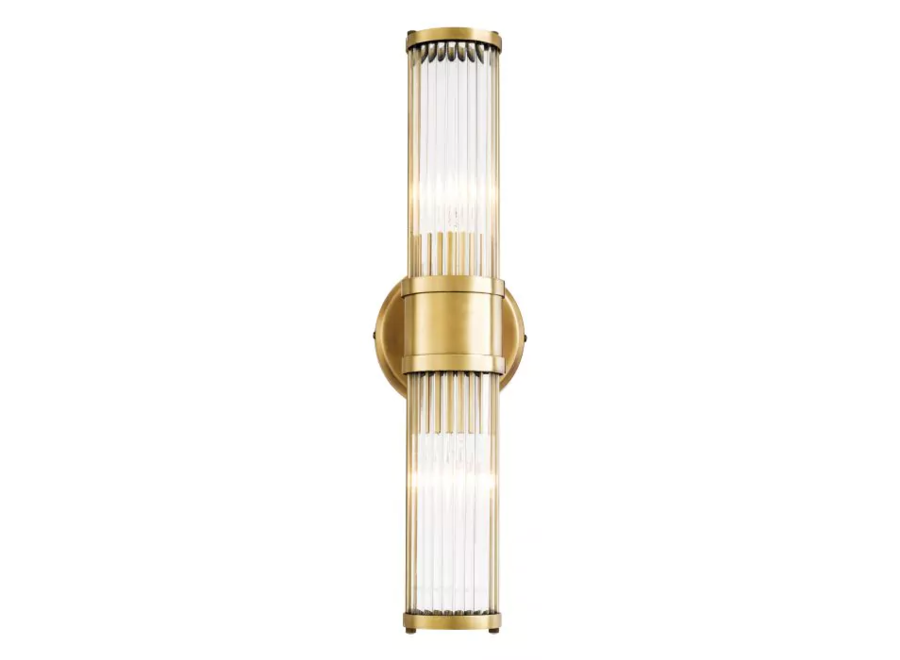 EICHHOLTZ Wall lamp Claridges - Brass - Double - Wilhelmina Designs