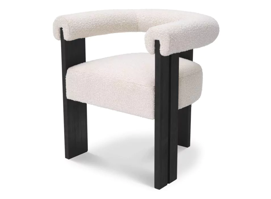 Chaise de salle à manger 'Percy' - Bouclé cream