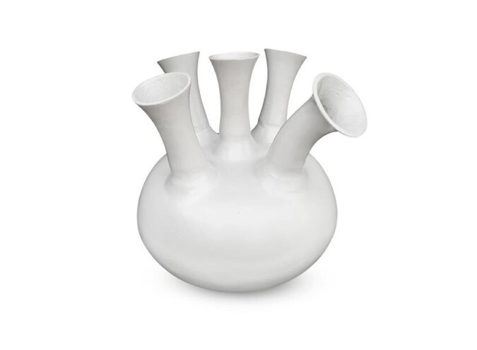 Hornvase '5 Mund' white