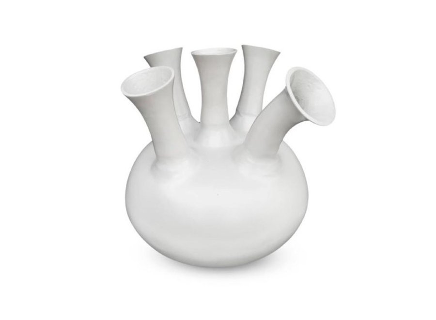 Hornvase '5 Mund' white