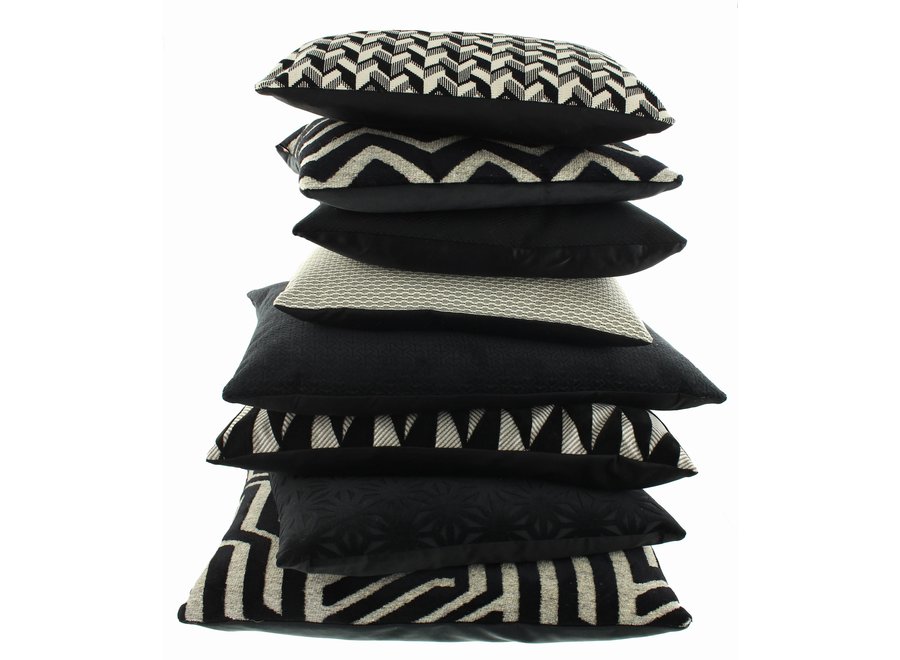 Decorative cushion Ben Black/White