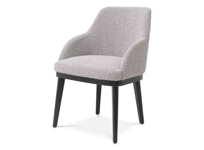 Dining Chair Costa - with armrest - Bouclé Grey