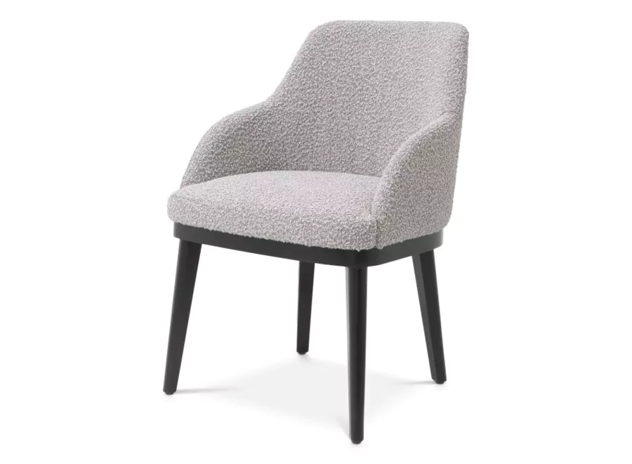 Chaise de salle à manger Costa - avec accoudoir - Bouclé Grey