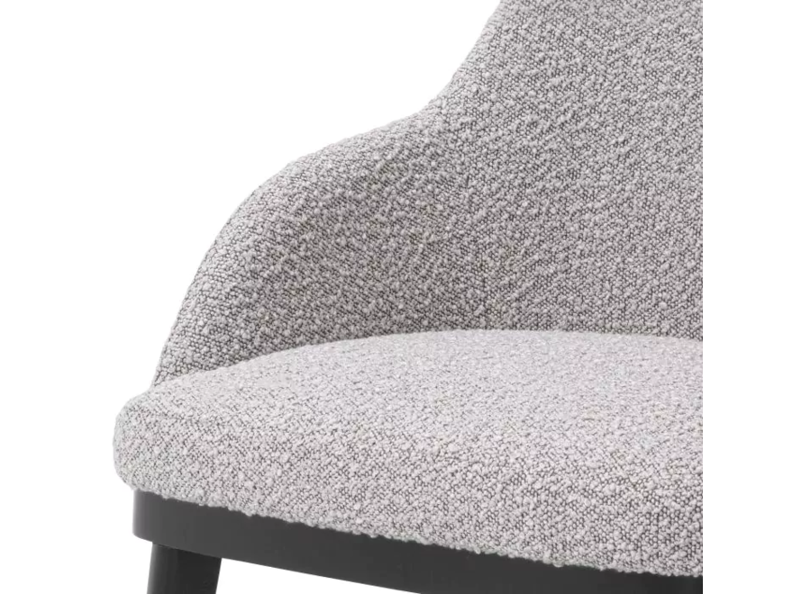 Chaise de salle à manger 'Costa' - avec accoudoir - Bouclé Grey