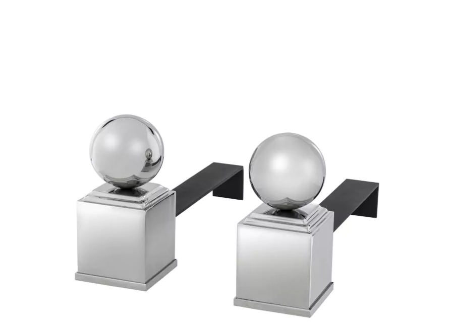 Chenet 'Viviers' - Nickel- Set of 2