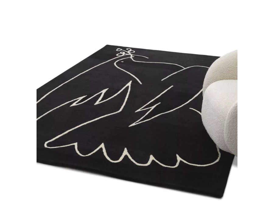 Tapis 'Piccione' - Black/Off white