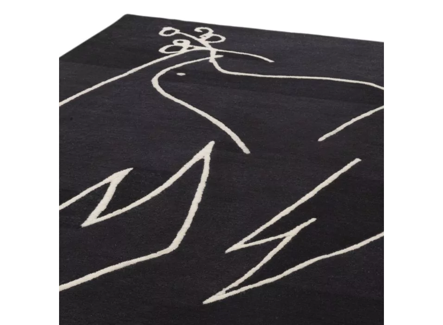 EICHHOLTZ Carpet 'Piccione' Black/Off white Wilhelmina Designs