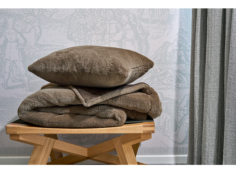 Bontplaid 'Guanaco Cappuccino' 140 x 200 cm