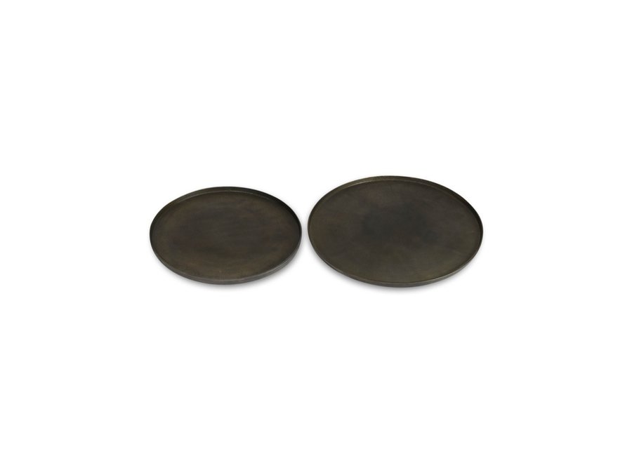 Tray 'antique black' - round