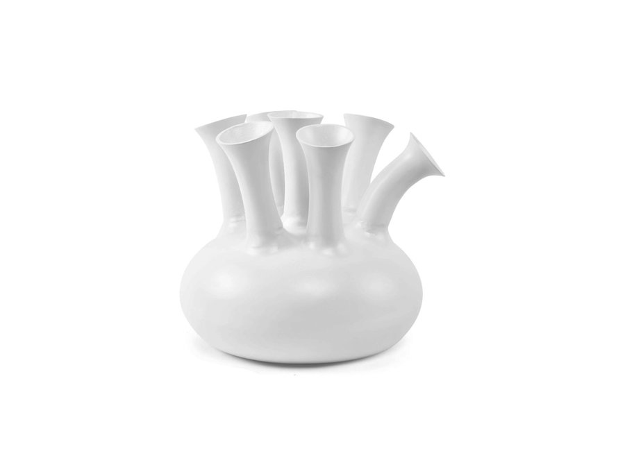 Hornvase '7 Mund' white