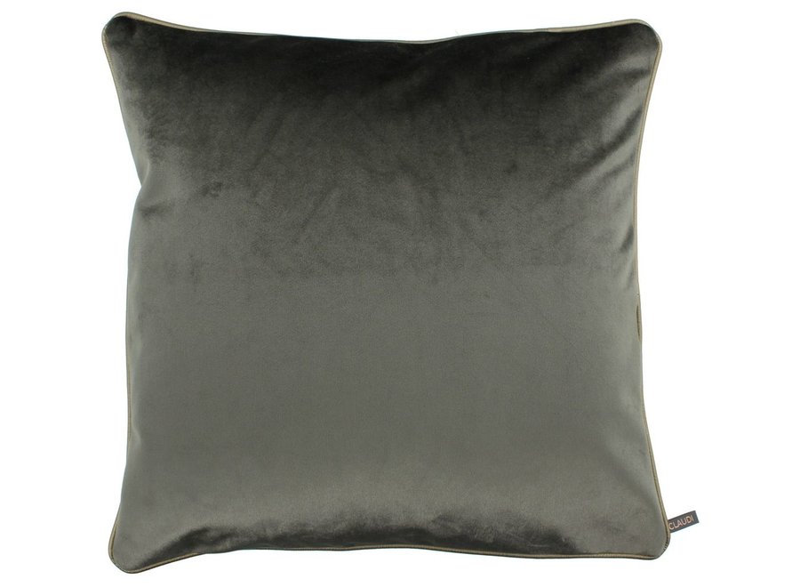Coussin décoratif Astrid W|Exclusives Dark Taupe + piping Gold