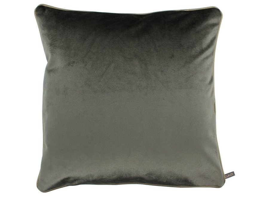 Decorative cushion Astrid W|Exclusives Dark Taupe + piping Gold