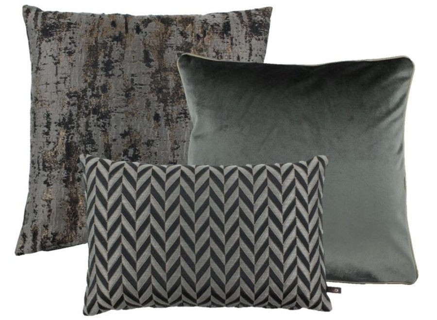 Combinaison de coussins W| Black/Dark Taupe: Ambrella, Astrid & Leonara