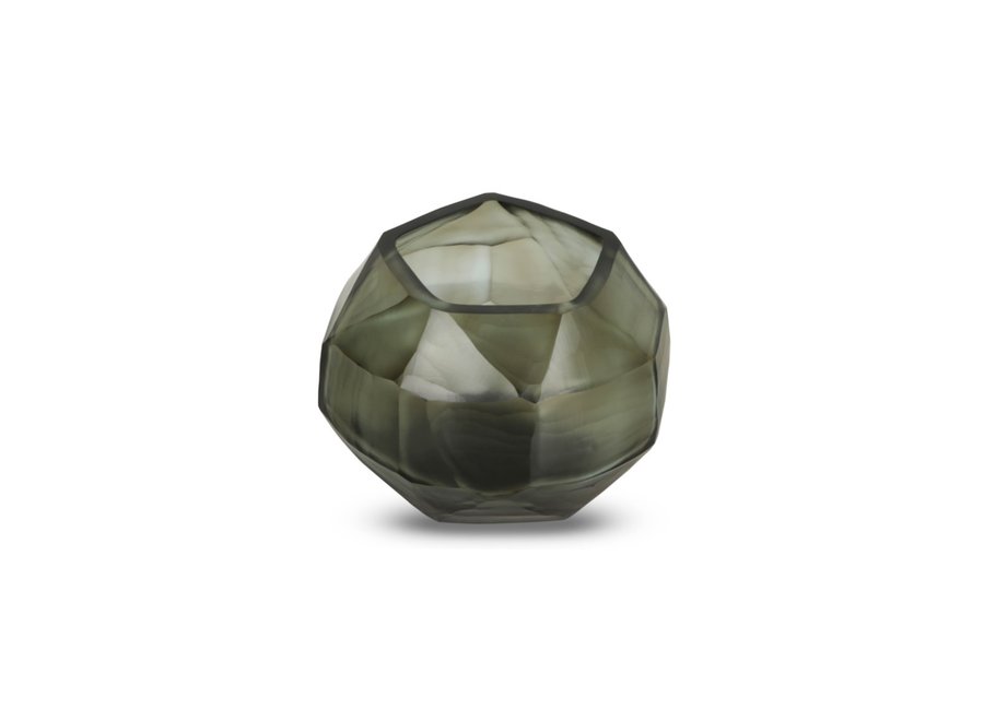 Theelicht 'Perlite' in de kleur 'smoke grey'