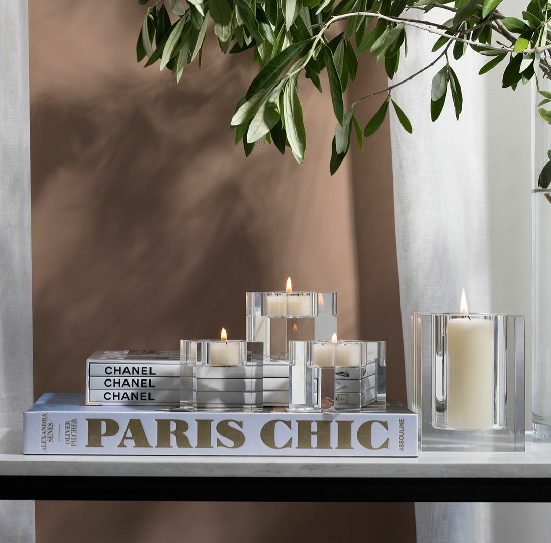Teelichthalter \'Crisp Abode White Wilhelmina Linen\' - Designs Kristall Aroma