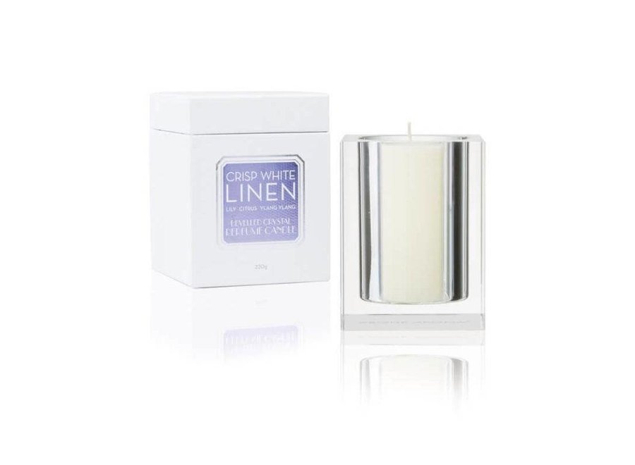 Crystal scented candle 'Crisp White Linen'