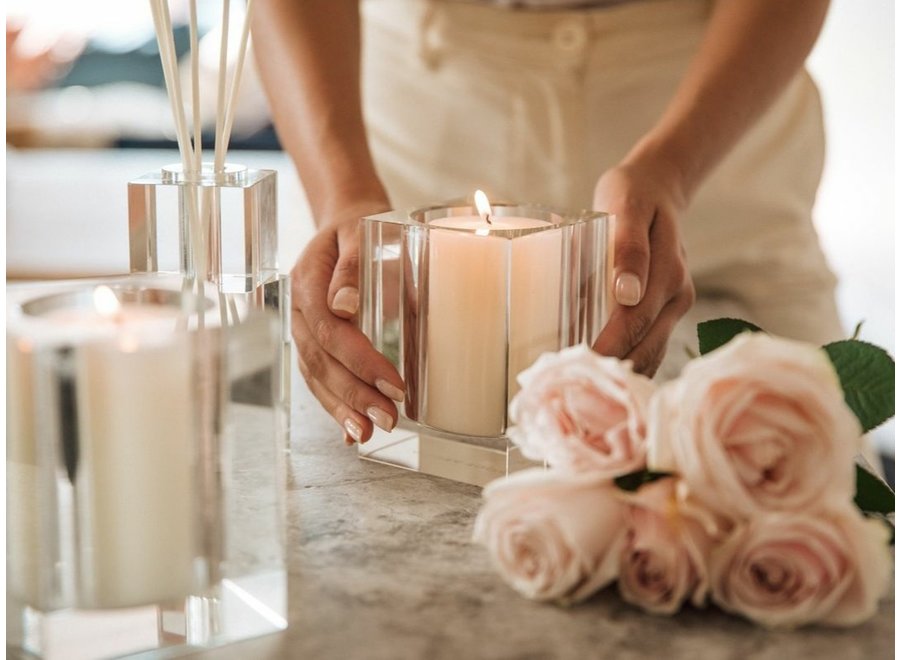 Bougie parfumée en cristal 'Ambre Acajou'