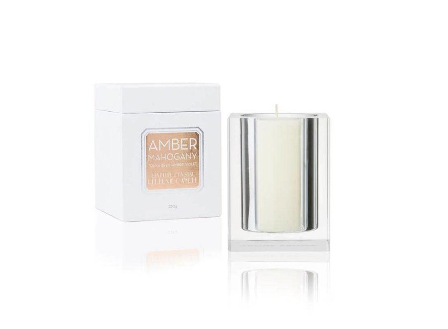 Bougie parfumée en cristal 'Ambre Acajou'