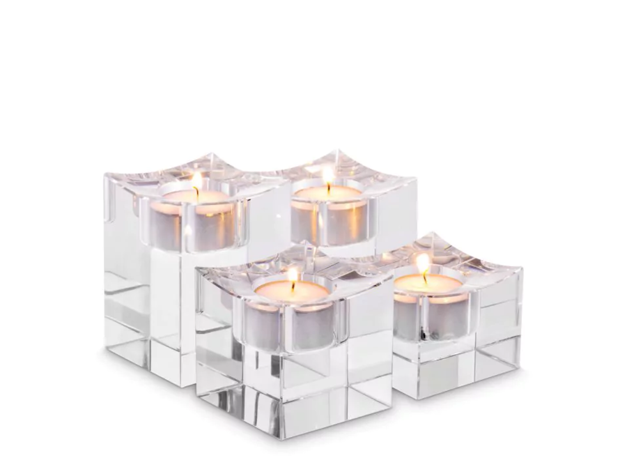 Candle holder 'Giancarlo’ Set van 4 - Low