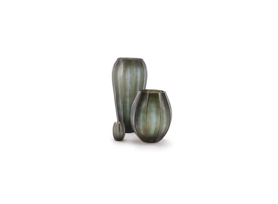 Vase 'Pyrite' L - smoke grey