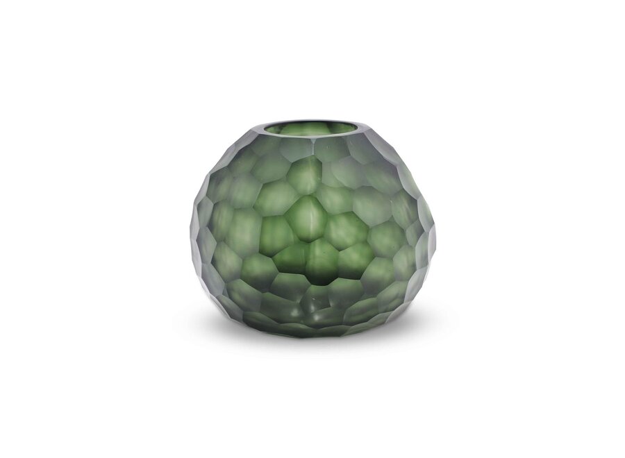 Vase 'Hematite' S - steel green
