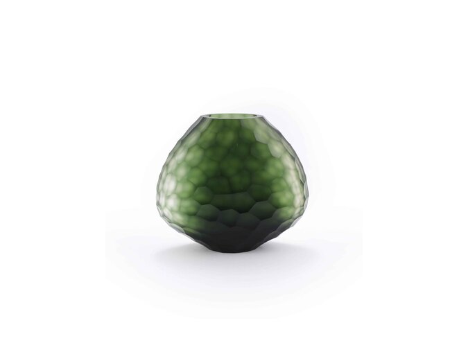 Vase 'Hematite' M - steel green