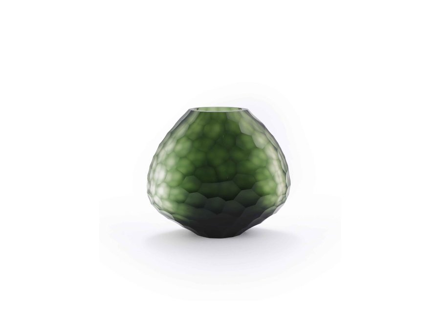 Vase 'Hematite' M - steel green