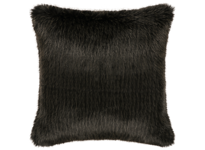 Fur Cushion - Black Wolf