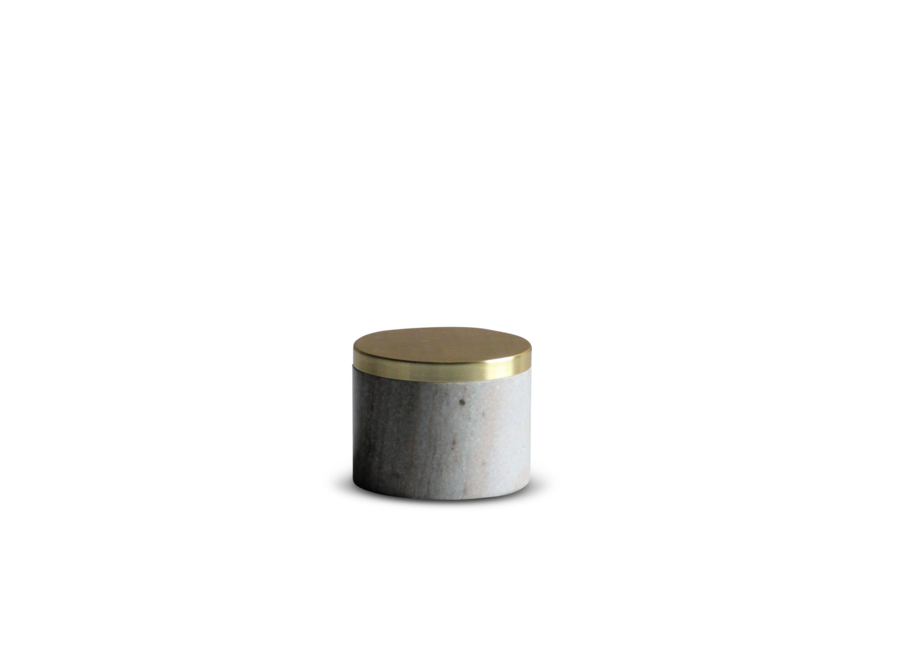Pot en marbre avec couvercle doré