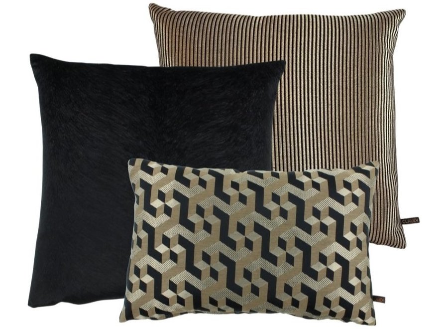 Kissenkombination Black/Gold: Milou, Maurice & Perla