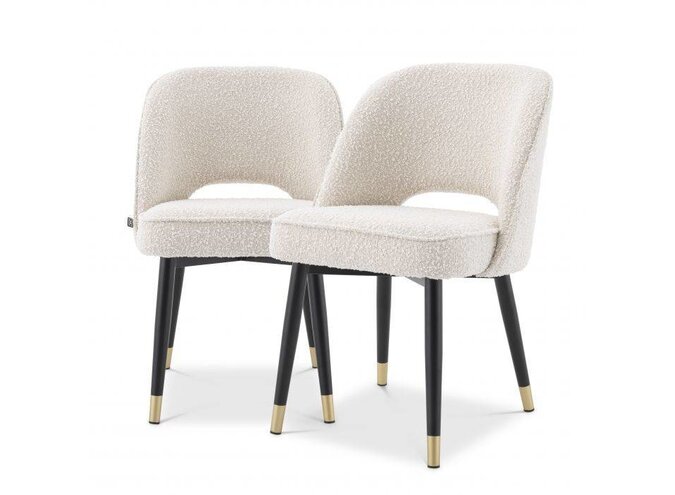 Dining chair Cliff set of 2 - Bouclé cream - OL