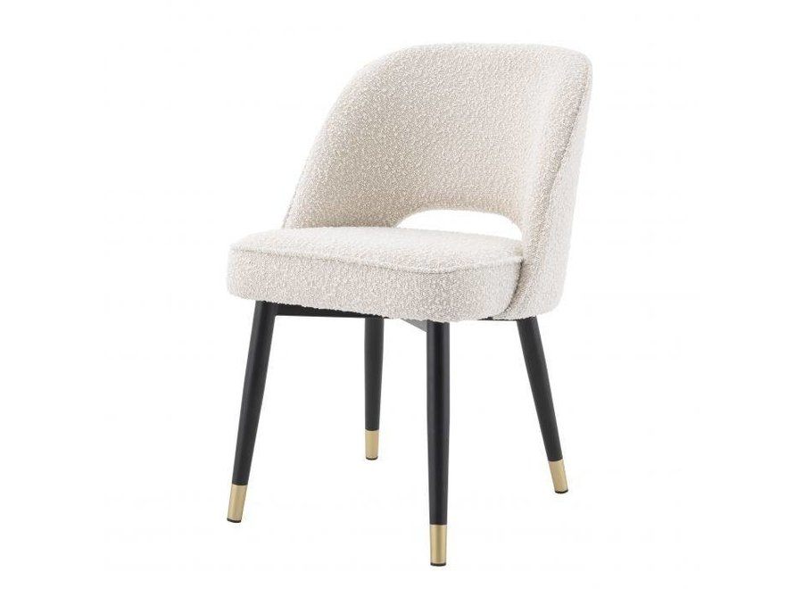 Dining chair 'Cliff' set of 2 - Bouclé cream - OL