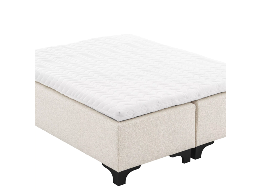 Boxspringbett 'Mavone' - Bouclé Cream