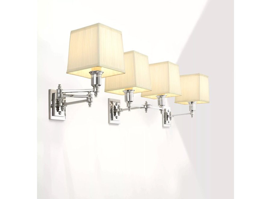 Lampe murale 'Lexington' - Single - White/ Nickel