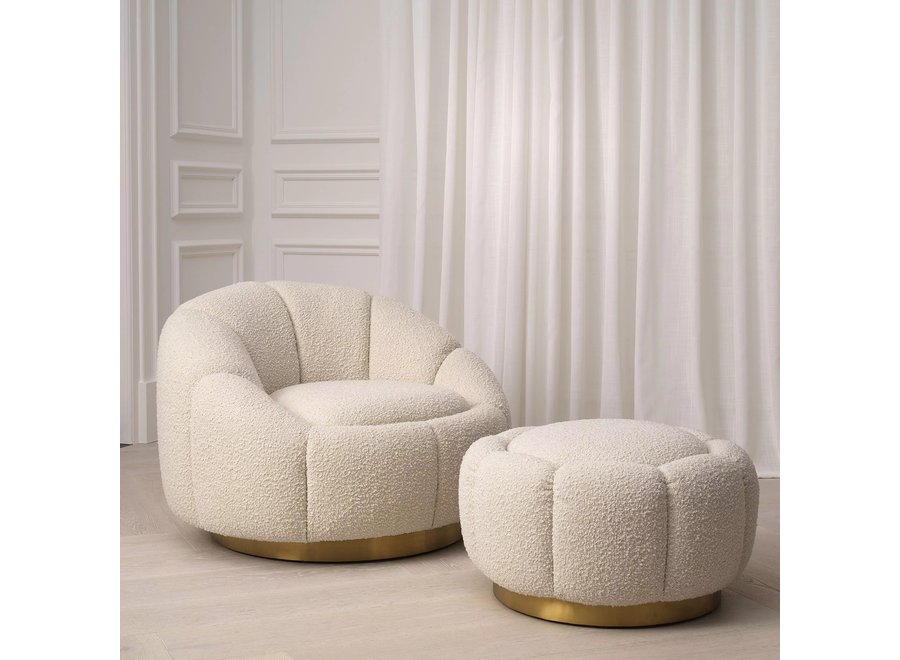 Fauteuil Pivotant 'Inger' - Bouclé cream