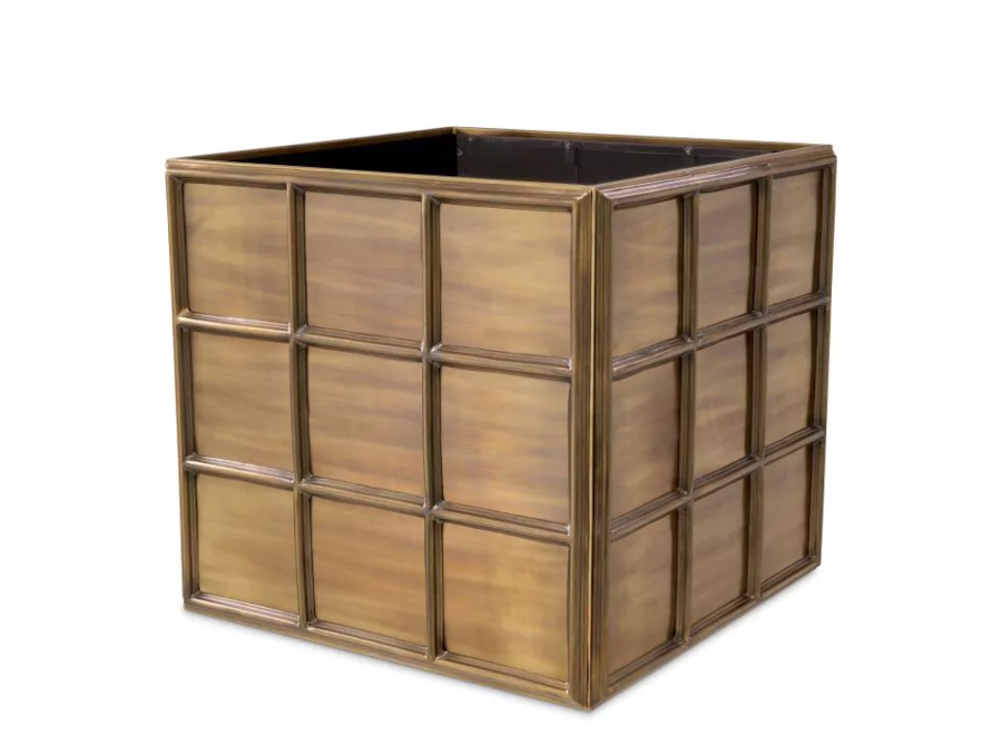 Planter 'Grid' - L - Brass