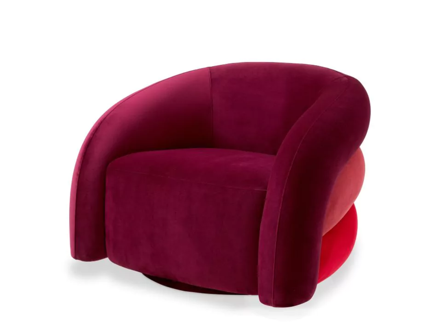 Swivel armchair 'Novelle'  - Savona Bordeaux Red