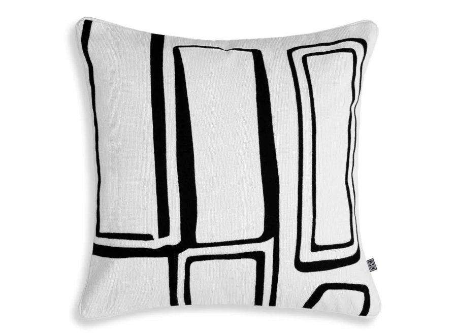 Cushion Ribeira - White & Black