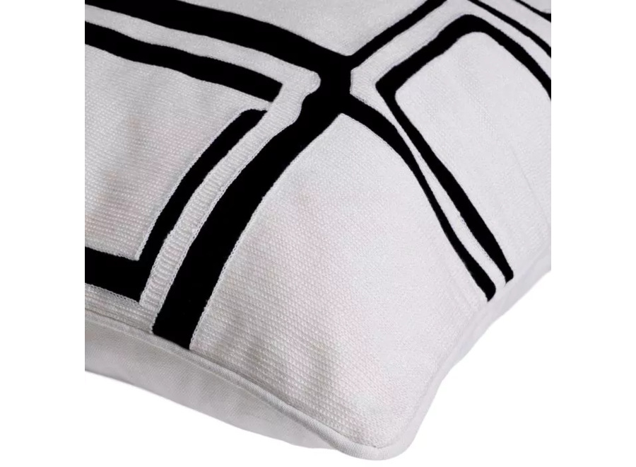 Cushion 'Ribeira' - White & Black