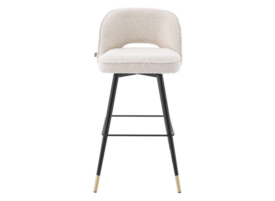 Bar stool 'Cliff' set of 2 - Bouclé cream - OL