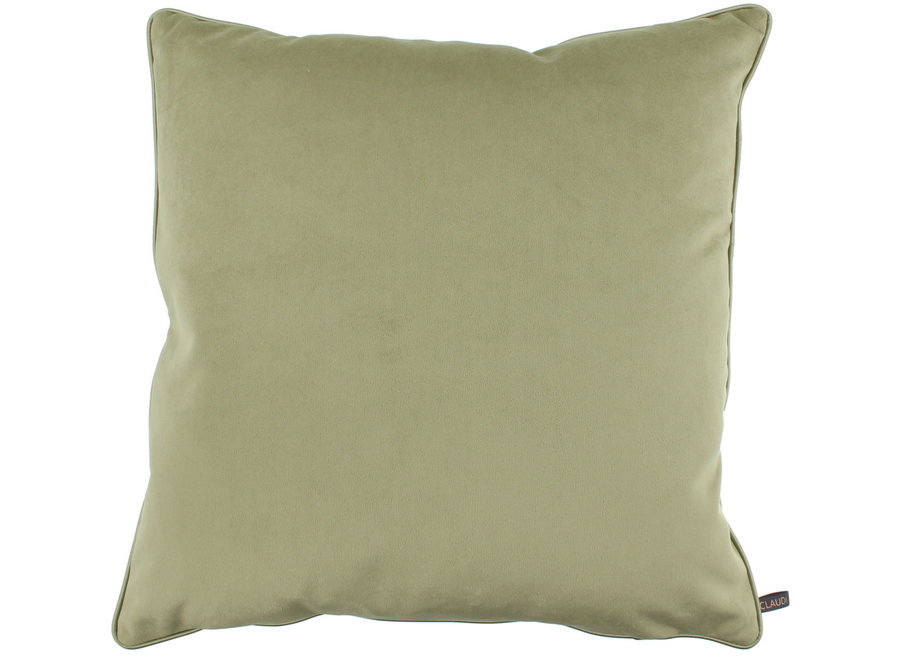 Decorative cushion Rosana Olive + Piping Olive