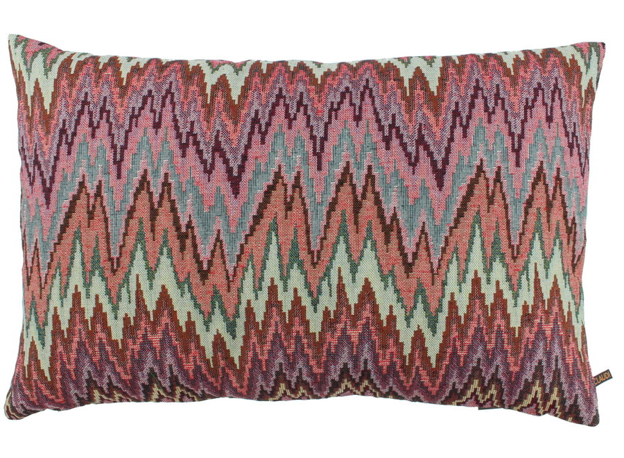 Decorative cushion Sinuco Aubergine Multicolor