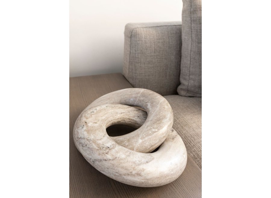 Dekoobjekt 'Marble ring' - Beige - L