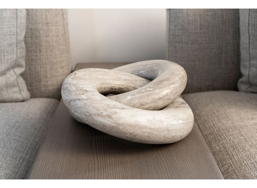 Dekoobjekt 'Marble ring' - Beige - L