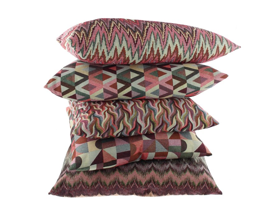 Decorative cushion Sinuco Aubergine Multicolor