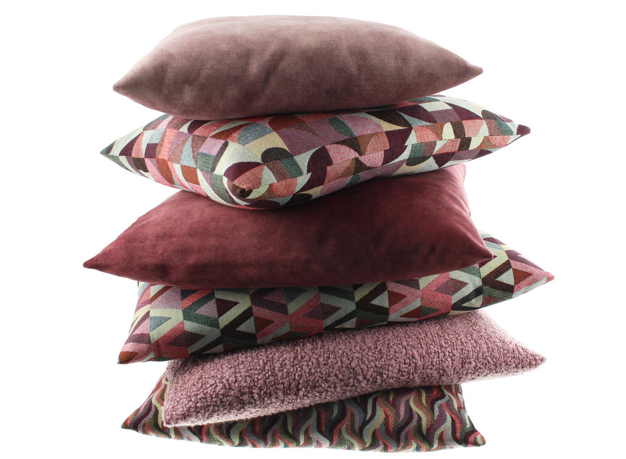 Decorative cushion Trianco Aubergine Multicolor